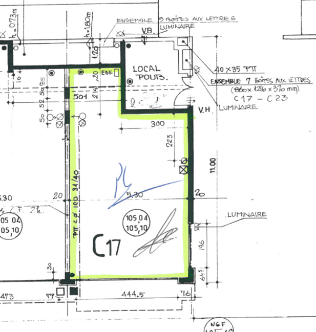 3.Plan du local H1 lot 17